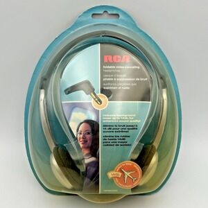 New RCA HPNC050 Foldable Noise Cancelling Headphones Silver Factory‎ Sealed Box